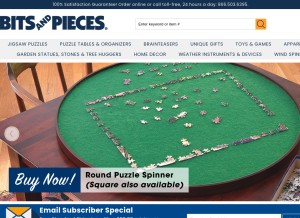How bitsandpieces.com looks like on a tablet such as an iPad.