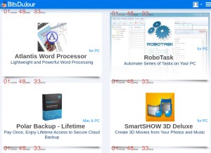 How bitsdujour.com looks like on a tablet such as an iPad.