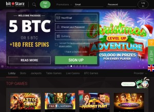 How bitstarz16.com looks like on a tablet such as an iPad.