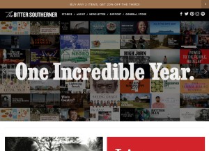 How bittersoutherner.com looks like on a tablet such as an iPad.