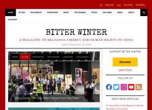 How bitterwinter.org looks like on a tablet such as an iPad.