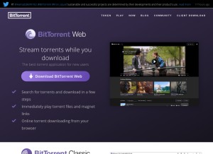 How bittorrent.com looks like on a tablet such as an iPad.