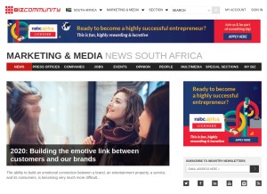 How bizcommunity.com looks like on a tablet such as an iPad.