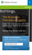 How bizfilings.com looks like on a mobile device such as an iPhone.