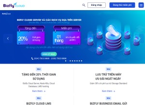 How bizflycloud.vn looks like on a tablet such as an iPad.