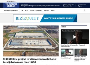 How bizjournals.com looks like on a tablet such as an iPad.