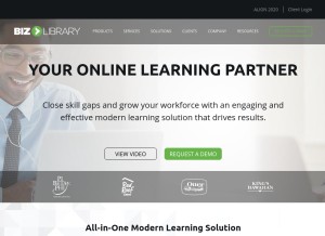 How bizlibrary.com looks like on a tablet such as an iPad.