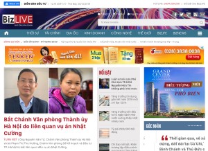 How bizlive.vn looks like on a tablet such as an iPad.