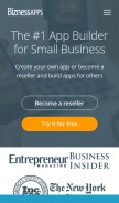 How biznessapps.com looks like on a mobile device such as an iPhone.