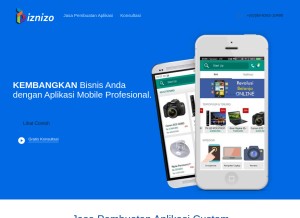 How biznizo.com looks like on a tablet such as an iPad.