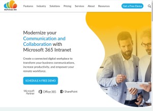 How bizportals365.com looks like on a tablet such as an iPad.