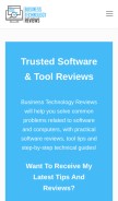 How biztechreviews.com looks like on a mobile device such as an iPhone.