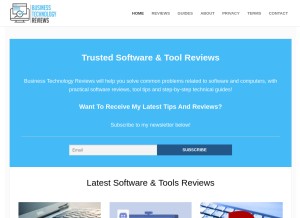 How biztechreviews.com looks like on a tablet such as an iPad.
