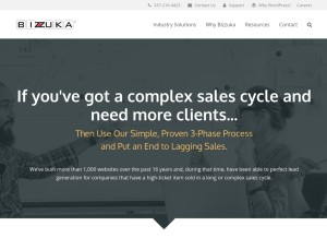 How bizzuka.com looks like on a tablet such as an iPad.