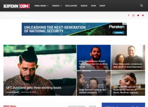 How bjpenn.com looks like on a tablet such as an iPad.