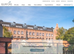 How bjurfors.se looks like on a tablet such as an iPad.
