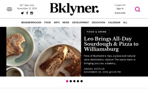 How bklyner.com looks like on a tablet such as an iPad.
