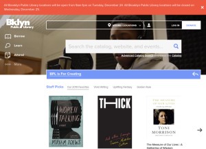How bklynlibrary.org looks like on a tablet such as an iPad.