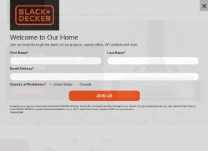 How blackanddecker.com looks like on a tablet such as an iPad.