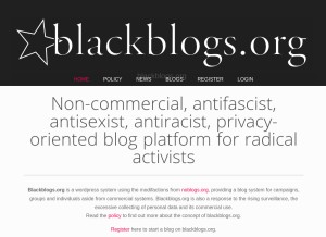 How blackblogs.org looks like on a tablet such as an iPad.