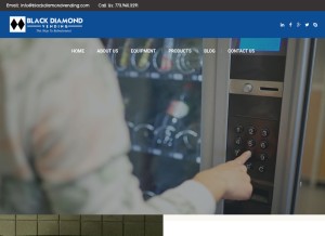 How blackdiamondvending.com looks like on a tablet such as an iPad.