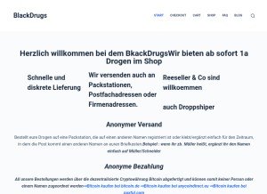 How blackdrugs.to looks like on a tablet such as an iPad.