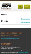 How blackhillscorp.com looks like on a mobile device such as an iPhone.