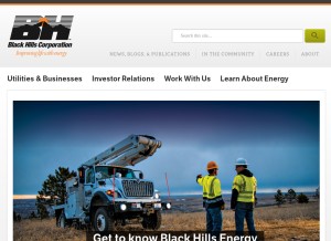 How blackhillscorp.com looks like on a tablet such as an iPad.