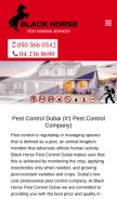How blackhorsepestcontrol.ae looks like on a mobile device such as an iPhone.