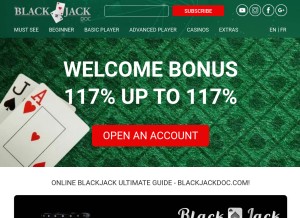 How blackjackdoc.com looks like on a tablet such as an iPad.