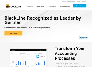 How blackline.com looks like on a tablet such as an iPad.