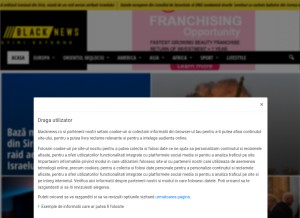 How blacknews.ro looks like on a tablet such as an iPad.