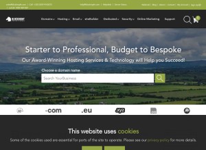 How blacknight.com looks like on a tablet such as an iPad.