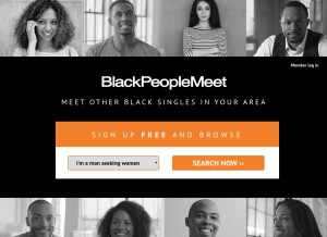 How blackpeoplemeet.com looks like on a tablet such as an iPad.
