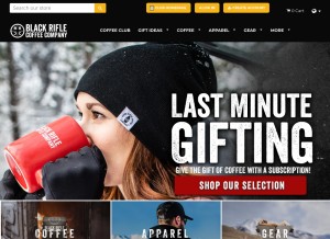 How blackriflecoffee.com looks like on a tablet such as an iPad.