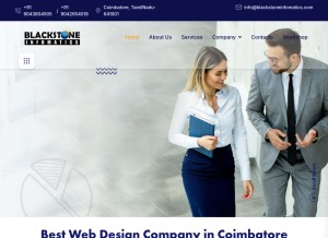 How blackstoneinfomatics.com looks like on a tablet such as an iPad.