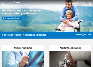 How blackwaterlaw.co.uk looks like on a tablet such as an iPad.