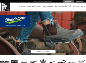 How blackwellshoes.com looks like on a tablet such as an iPad.