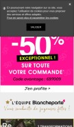 How blancheporte.fr looks like on a mobile device such as an iPhone.