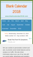 How blankcalendar2018.com looks like on a mobile device such as an iPhone.