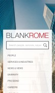 How blankrome.com looks like on a mobile device such as an iPhone.