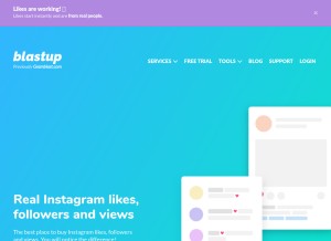 How blastup.com looks like on a tablet such as an iPad.