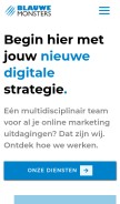 How blauwemonsters.nl looks like on a mobile device such as an iPhone.