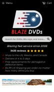 How blazedvds.com looks like on a mobile device such as an iPhone.