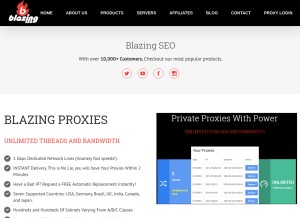 How blazingseollc.com looks like on a tablet such as an iPad.