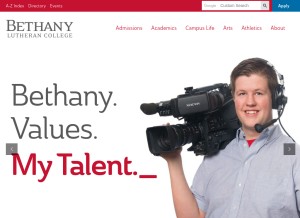 How blc.edu looks like on a tablet such as an iPad.