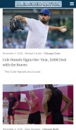 How bleachernation.com looks like on a mobile device such as an iPhone.