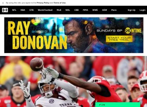 How bleacherreport.com looks like on a tablet such as an iPad.