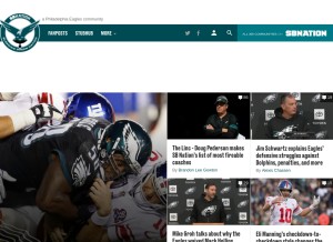How bleedinggreennation.com looks like on a tablet such as an iPad.