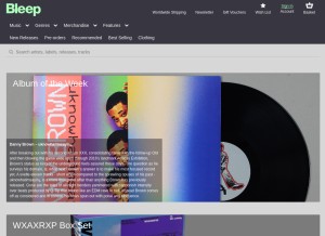 How bleep.com looks like on a tablet such as an iPad.